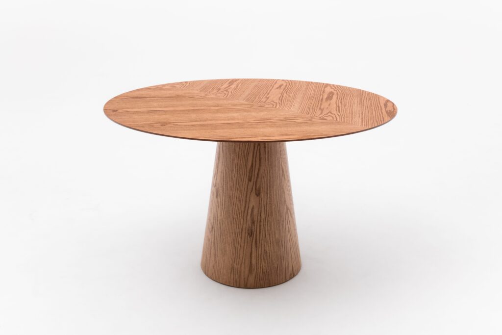 Mesa de Jantar Concrete Redonda Tampo de Madeira